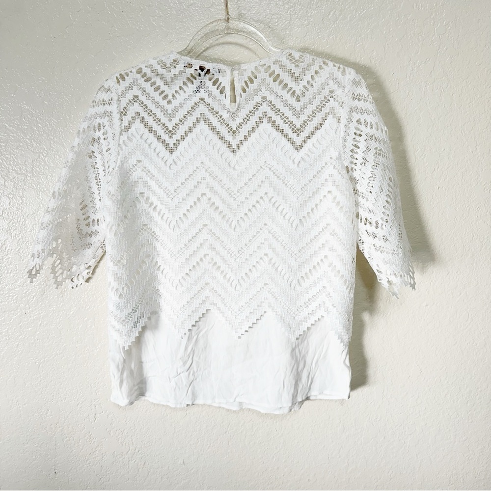 Maje Elegant White Lace Top size 2 M - Picture 7 of 10